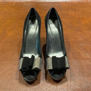 STUART WEITZMAN suede bow heel